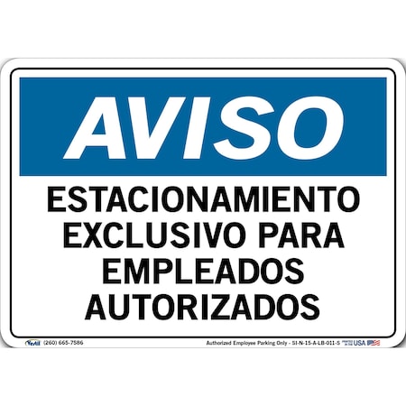 Vestil Vinyl Label Sign, 7-1/2" Height, 10-1/2" Width, Vinyl Label, Rectangle, Spanish SI-N-15-A-LB-011-S